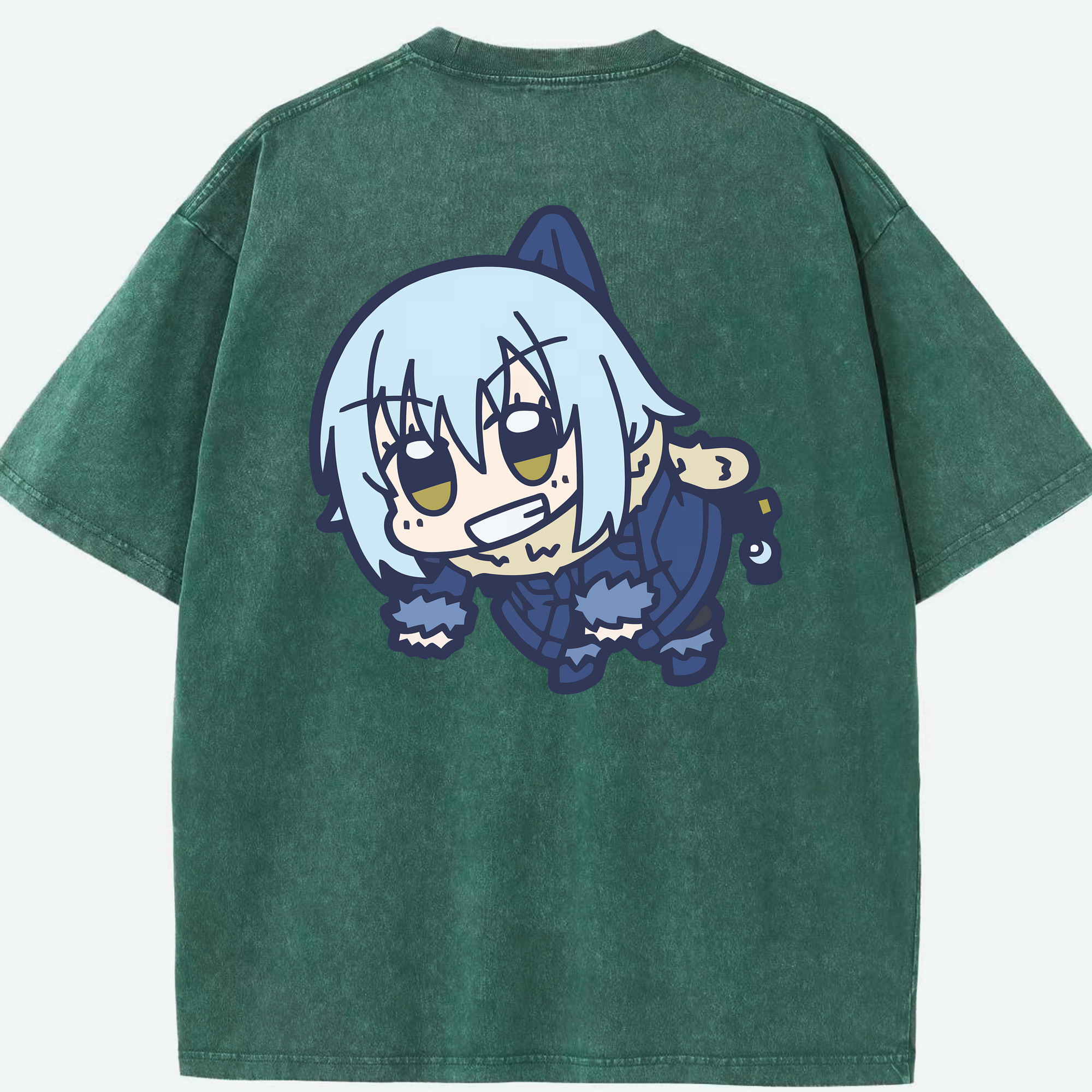 （画像用） 転スラ Regarding Reincarnated to Slime 綿100% ヴィンテージ風 半袖Tシャツ（背面プリント）